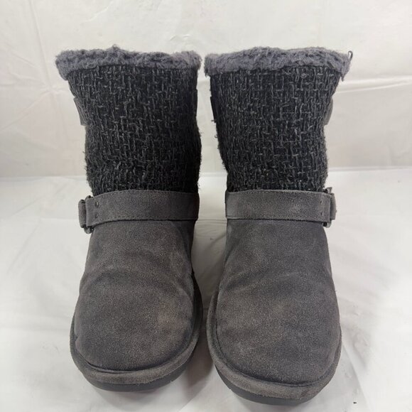 Bearpaw Nova Suede Sheepskin Winter Boot Bootie, Charcoal Gray, Women's 9 - Picture 1 of 15